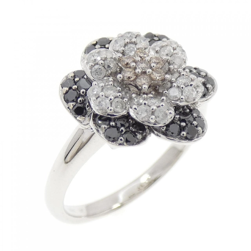 Nhẫn kim cương hoa K18WG/K18BG 665431