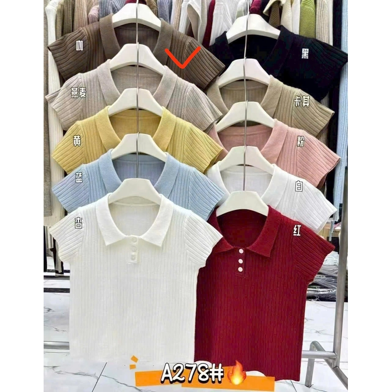 Áo Len nữ QC hàng new trơn cổ polo màu nâu đậm 40-63kg  546766