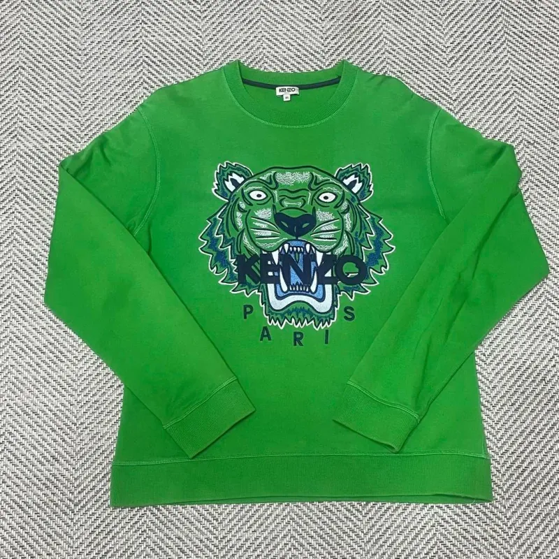 Áo Kenzo thêu đầu hổ màu xanh lá cây size M 757751