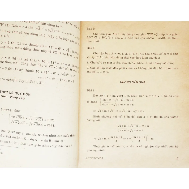 Tuyển tập đề thi Olympic 30-4 lần thứ VII-năm 2001 môn Toán 612057