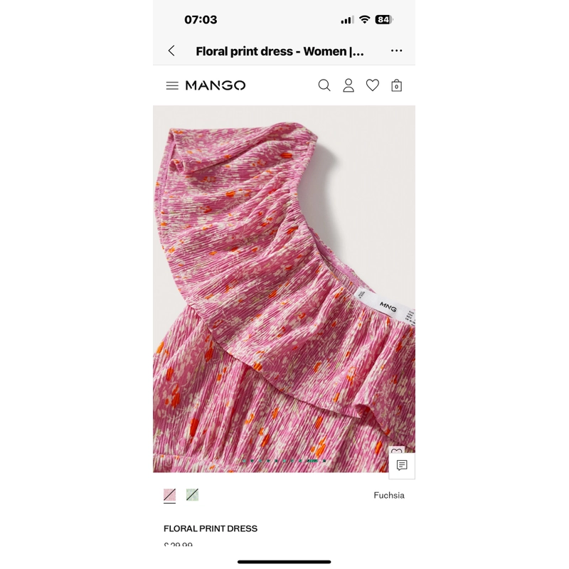 Đầm Floral Hồng Mango size XS chất liệu chun co giãn hàng chính hãng còn nguyên mác 461953
