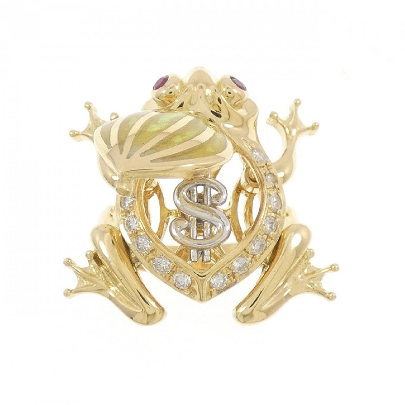 Nhẫn đá màu ếch K18YG/K18WG 666755