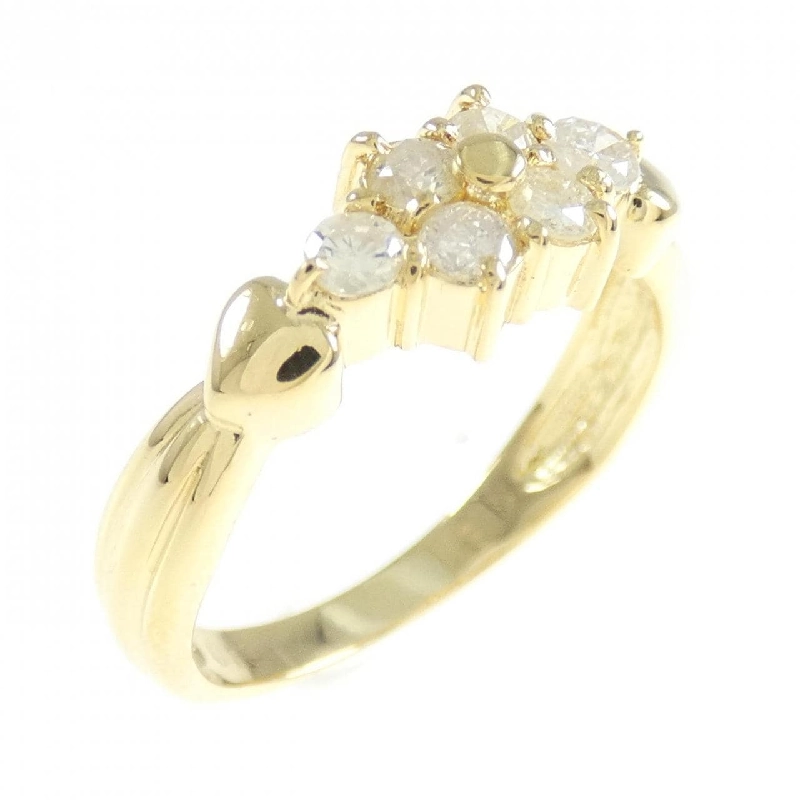 Nhẫn kim cương hoa K18YG 0.30CT 670384