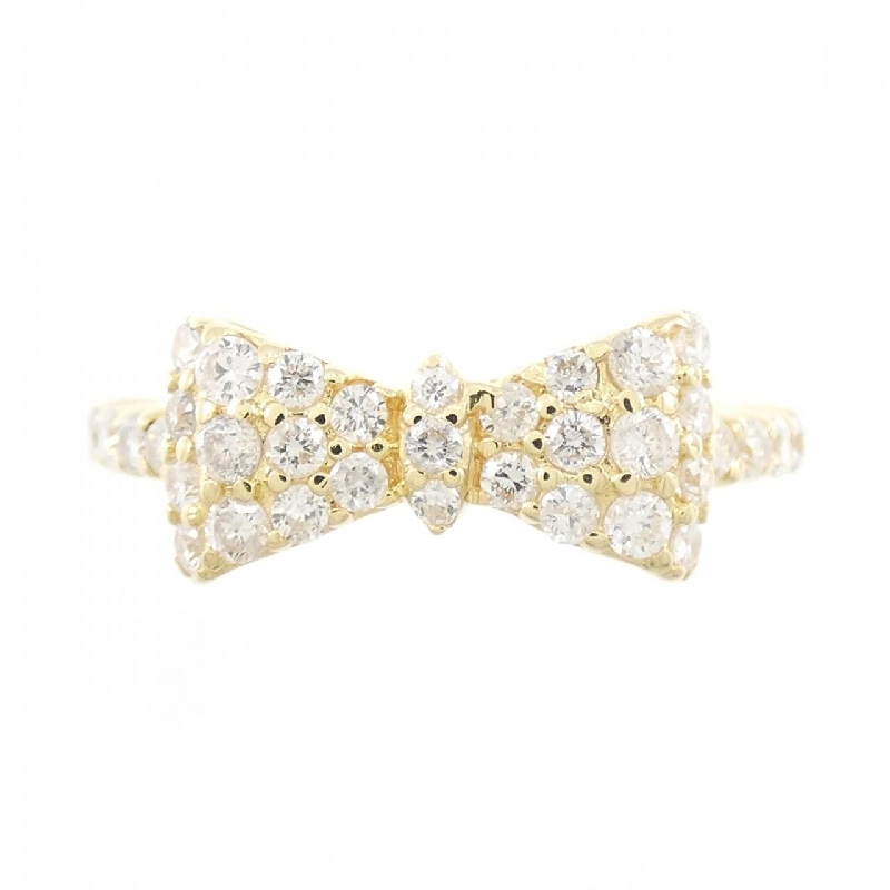 Nhẫn kim cương K18YG hình ruy băng 0.50CT 673295