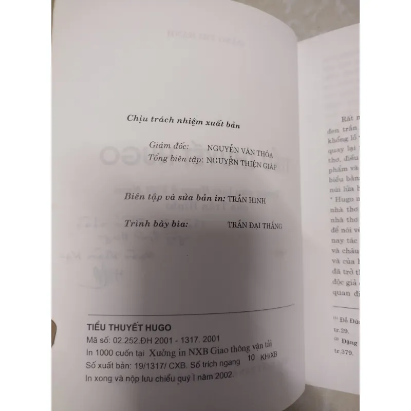 Sách: Tiểu thuyết HUGO (Chuyên luận) - TG: Đặng Thị Hạnh 732471