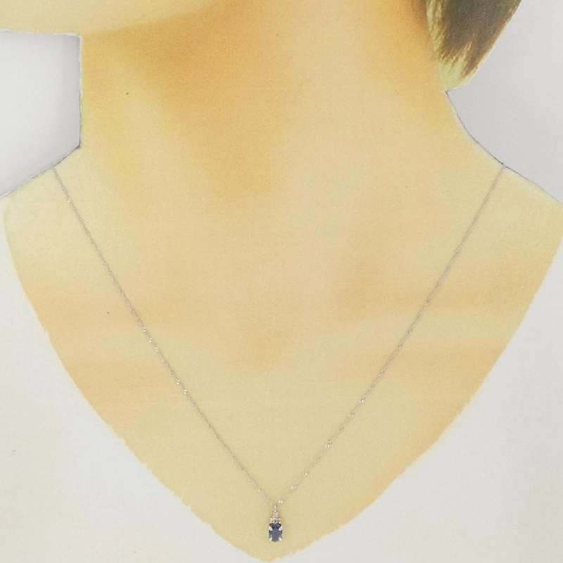 K18WG Sapphire Necklace 0.5CT - Hàng hiệu Authentic 859256