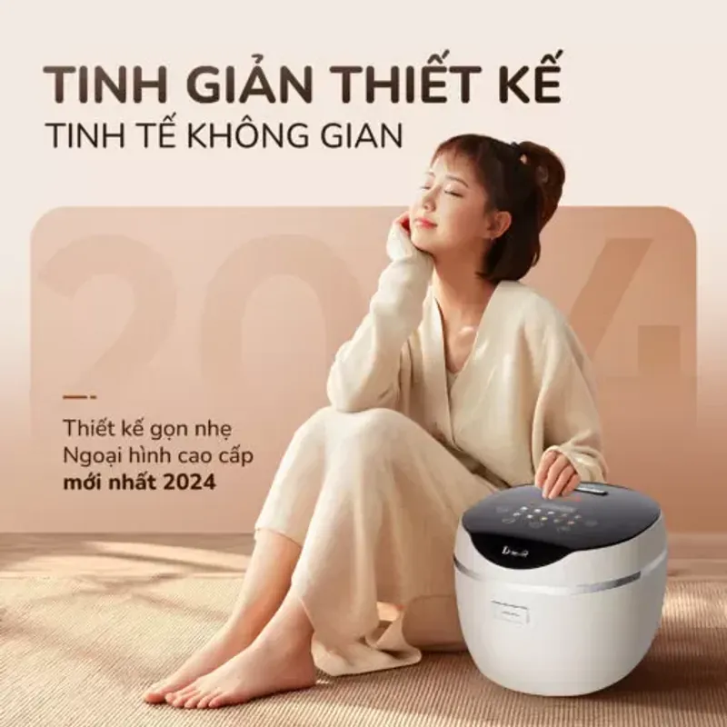 Nồi cơm điện tử UNIE URC612 , nấu cơm giảm đường, lòng nồi inox, dung tích 1,2L 574510