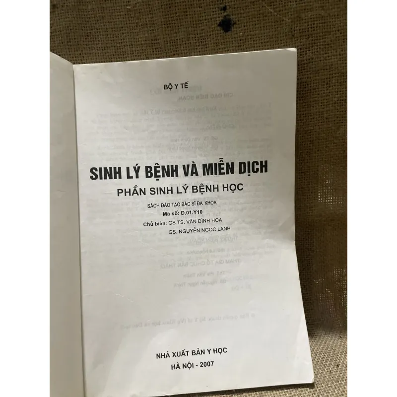 SINH LÝ BỆNH VÀ MIỄN DỊCH - PHẦN SINH LÝ BỆNH HỌC SÁCH ĐÀO TẠO BÁC SĨ ĐA KHOA  799803