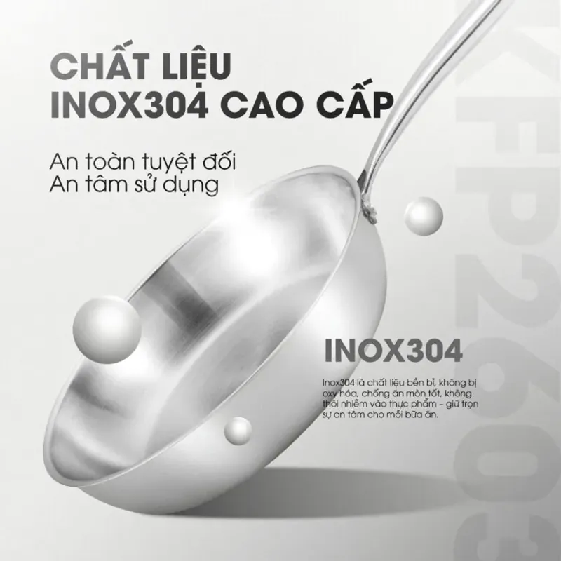 Chảo rán inox liền khối cao cấp KALITE KFP2603 – Hiệu suất bắt từ 98%, size 26cm tiện lợi 783814
