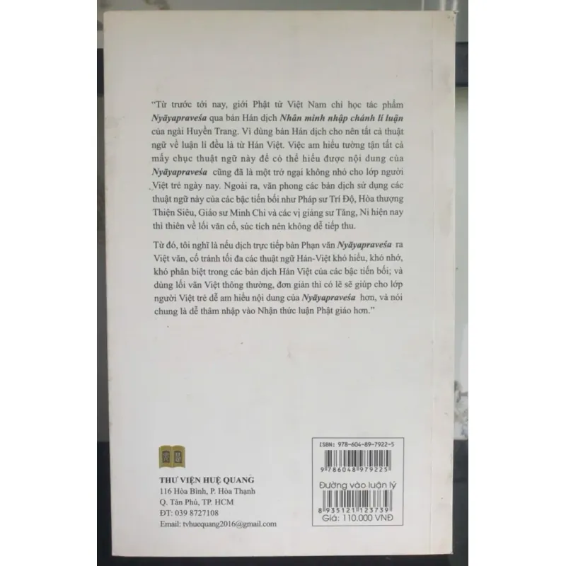 Sách Đường Vào Luận Lý của Thượng Yết La Chứ mới 90% 701717