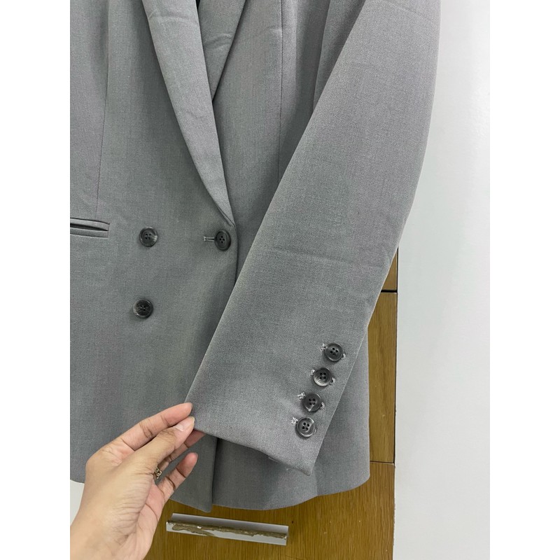 Áo blazer màu xám 2 lớp dày dặn đứng form chất vài mềm, form menwear size S/M 154271