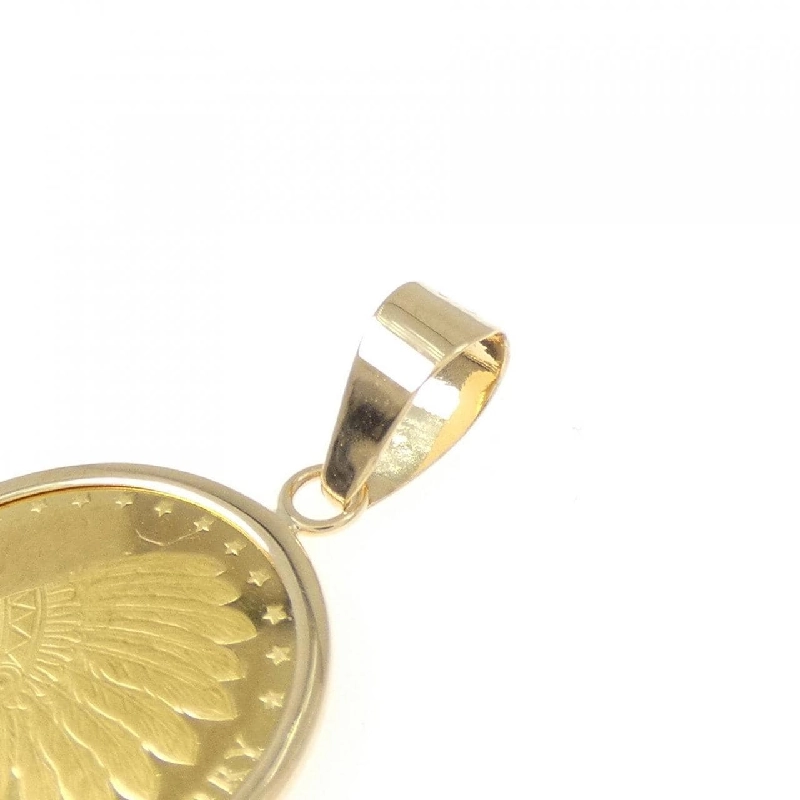 K18YG(枠) Đồng xu Mặt dây chuyền - Hàng hiệu Chính hãng 861637