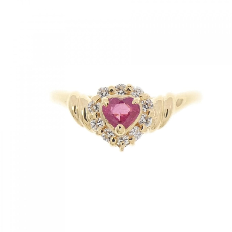 Nhẫn ruby K18YG hình trái tim 668075