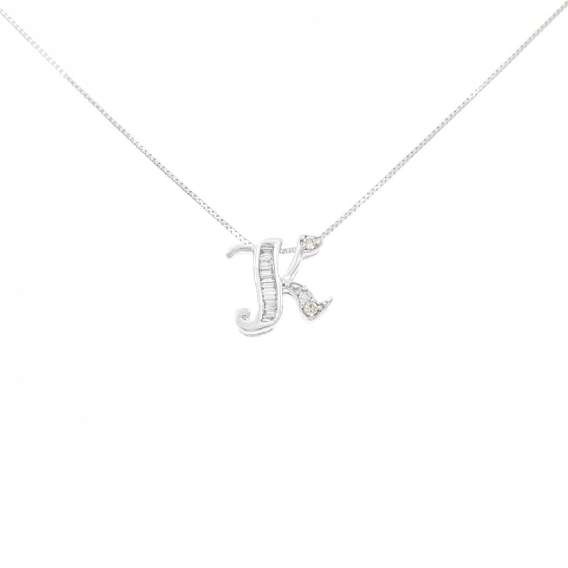K18WG Chữ cái K Dây chuyền kim cương 0.07CT - Hàng hiệu Chính hãng 861832