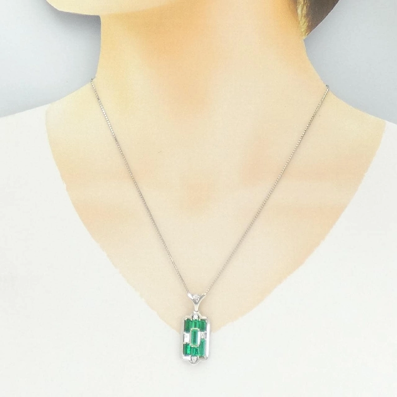 Dây chuyền ngọc lục bảo PT900/PT850 2.51CT - Hàng hiệu Authentic 856945