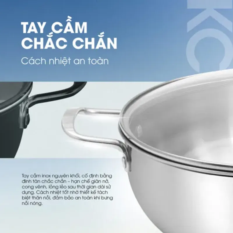 Nồi inox liền khối cao cấp đa năng KALITE KCP2602 – Size 26cm, hiệu suất bắt từ 98% 572311