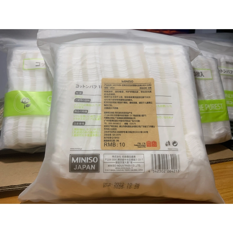Bông tẩy trang Miniso nội địa Nhật Bản chính hãng nguyên tem 277008