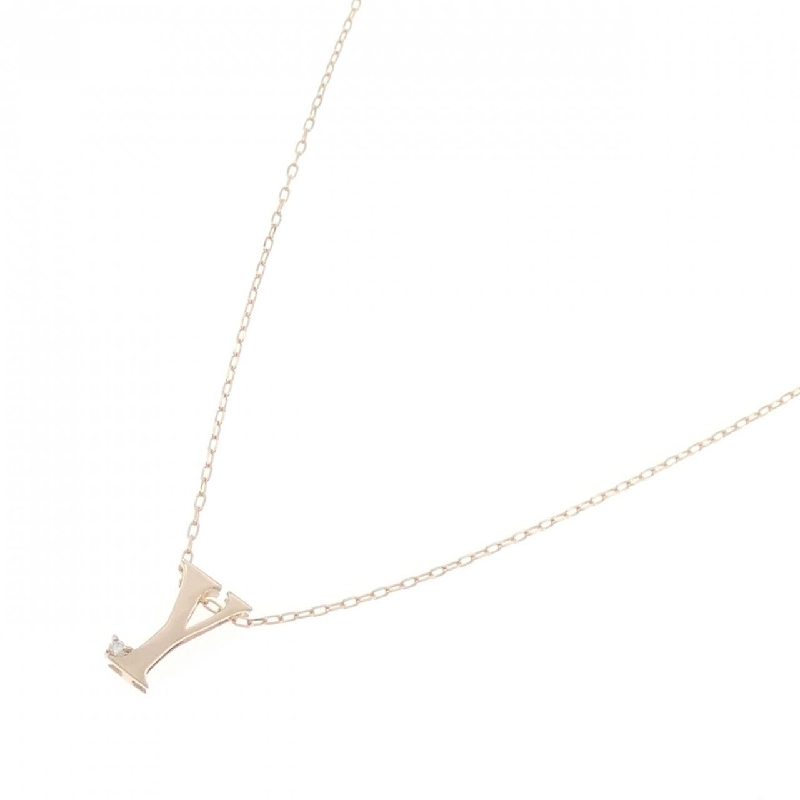 K18PG Chữ cái Y Dây chuyền kim cương 0.01CT - Hàng hiệu Chính hãng 863557