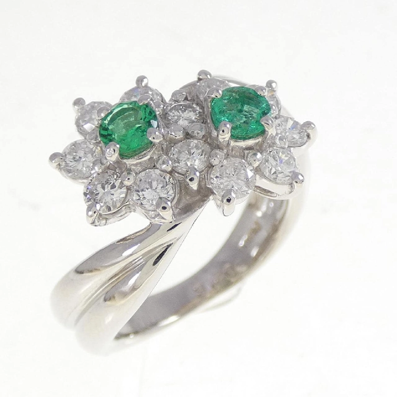 Nhẫn Emerald PT900 Hoa 0.28CT - Hàng hiệu Chính hãng 852322