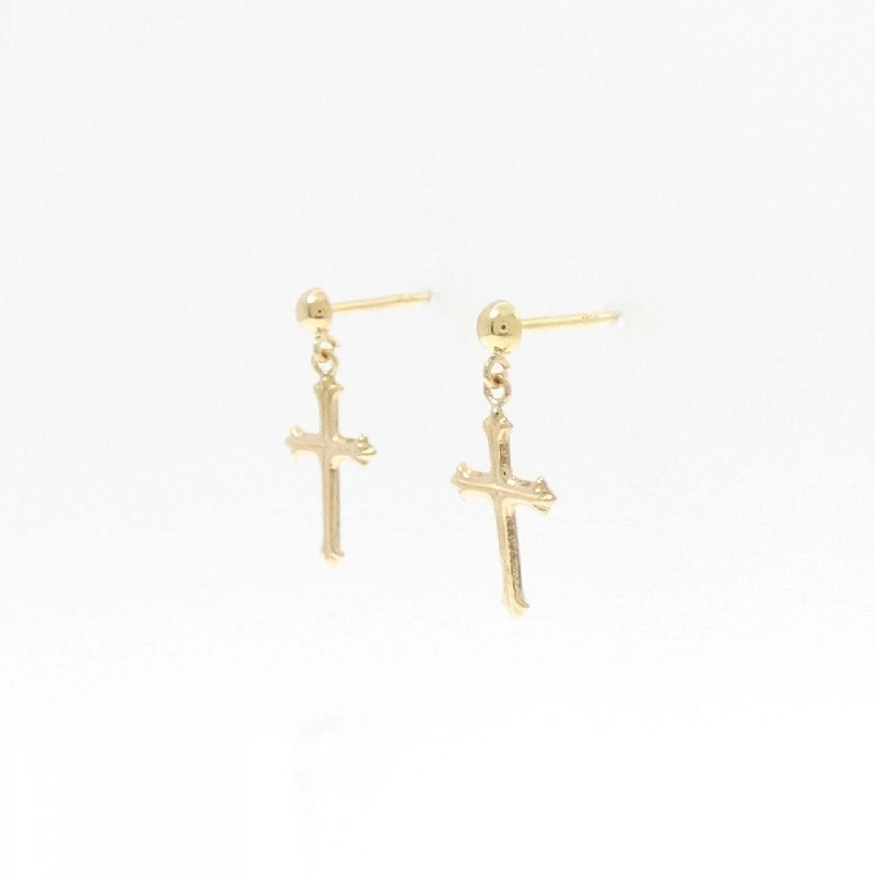 K18YG Bông tai hình chữ thập - Hàng hiệu Chính hãng 869807