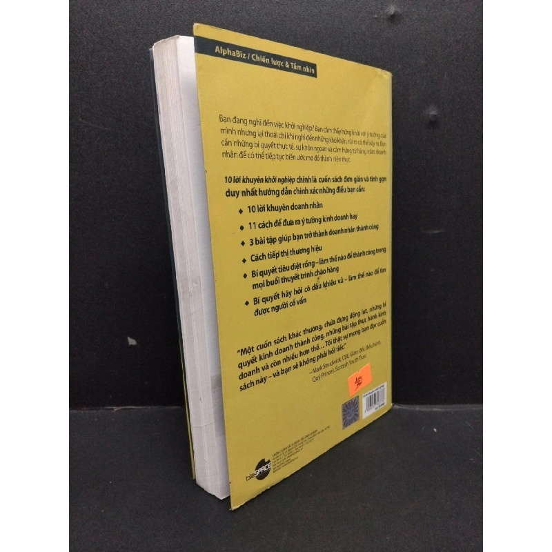 10 Lời khuyên khởi nghiệp mới 80% ố bẩn nhẹ có viết trang cuối 2011 HCM1008 Caspian Woods KỸ NĂNG 916224