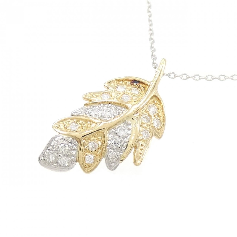 K18/PT/K18WG Dây chuyền kim cương lá 0.13CT - Hàng hiệu chính hãng 860675