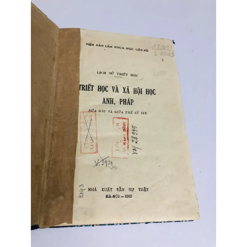 TRIẾT HỌC VÀ XÃ HỘI HỌC ANH, PHÁP 1963 776964