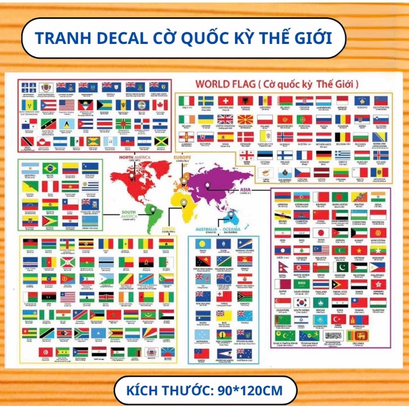 Tranh decal cờ quốc kỳ các nước trên thế giới 549960