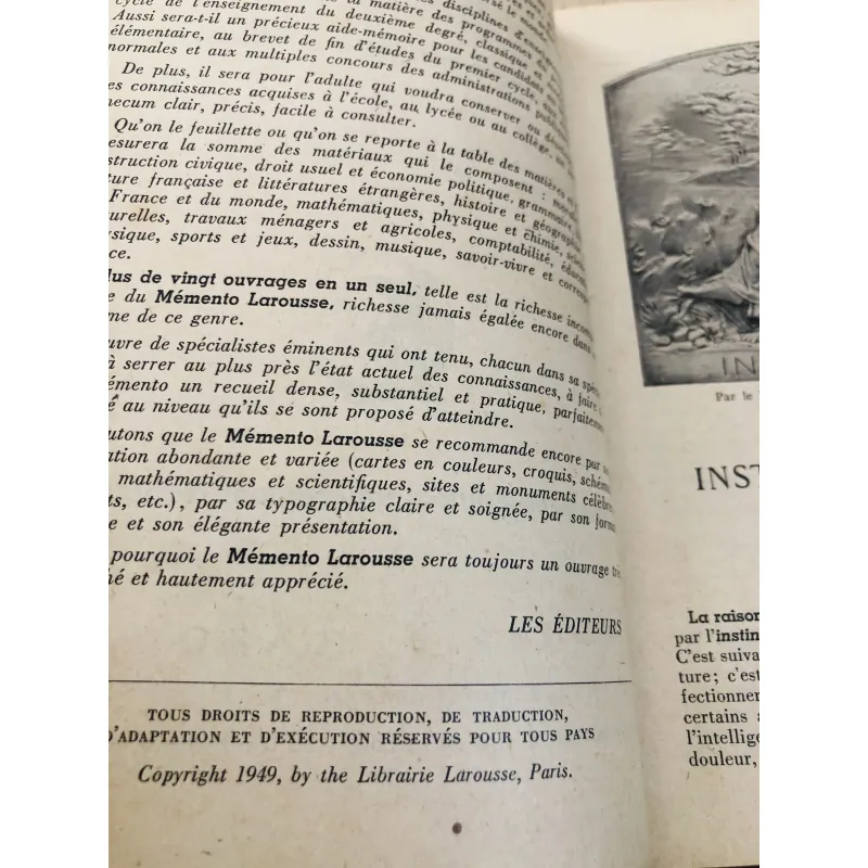 MEMENTO LAROUSSE 1949 929025