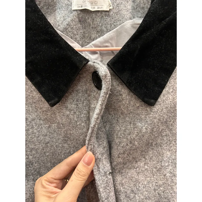 Áo dạ dáng dài màu xám  697143