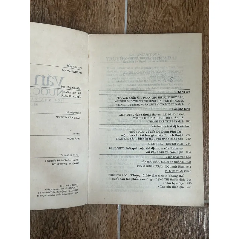 Tạp Chí Văn Học Nước Ngoài - Tổng Hợp Năm 1997 (1,2,6) (Aristotle, tổng hợp truyện ngắn) 750210