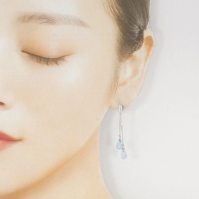 K18WG Blue Topaz Bông tai - Hàng hiệu Chính hãng 867963