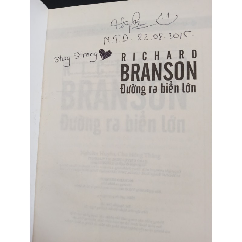 Tự Truyện Richard Branson - Đường Ra Biển Lớn - Richard Branson New 90% HCM.ASB0711 62084