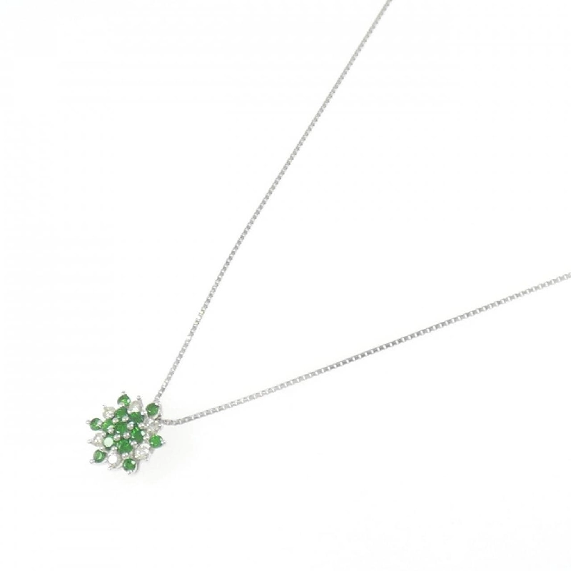 K18WG Đá Garnet Demantoid Dây Chuyền 0.46CT - Hàng hiệu Chính hãng 861001