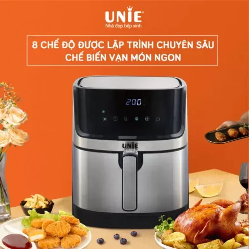 NỒI CHIÊN KHÔNG DẦU UNIE UE-600 – 6.5L • 8 CHẾ ĐỘ NẤU CHUYÊN SÂU • GIẢM 90% CHẤT BÉO 722788