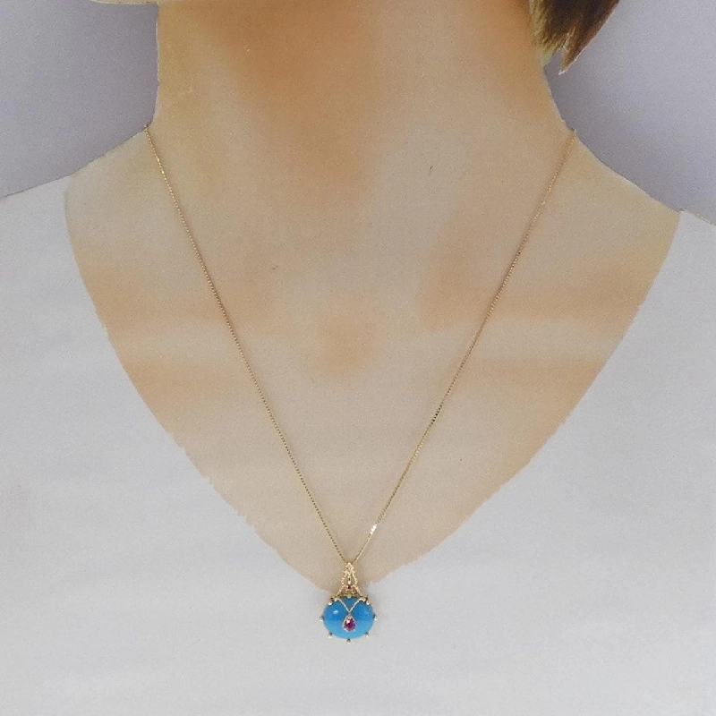 K18YG Đá màu Dây chuyền - Hàng hiệu Chính hãng 858257