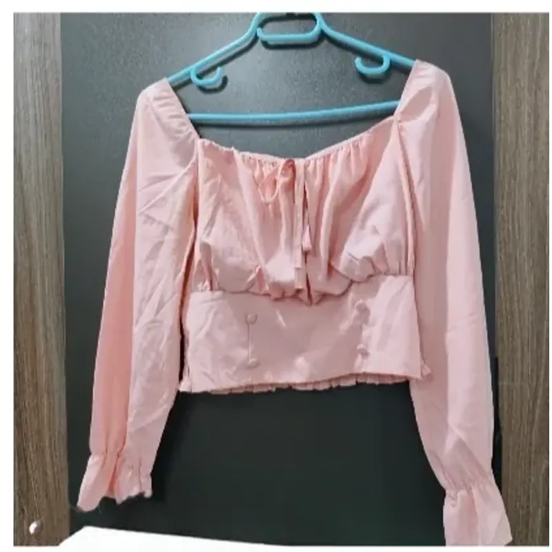 Áo kiểu tay dài hồng 755872