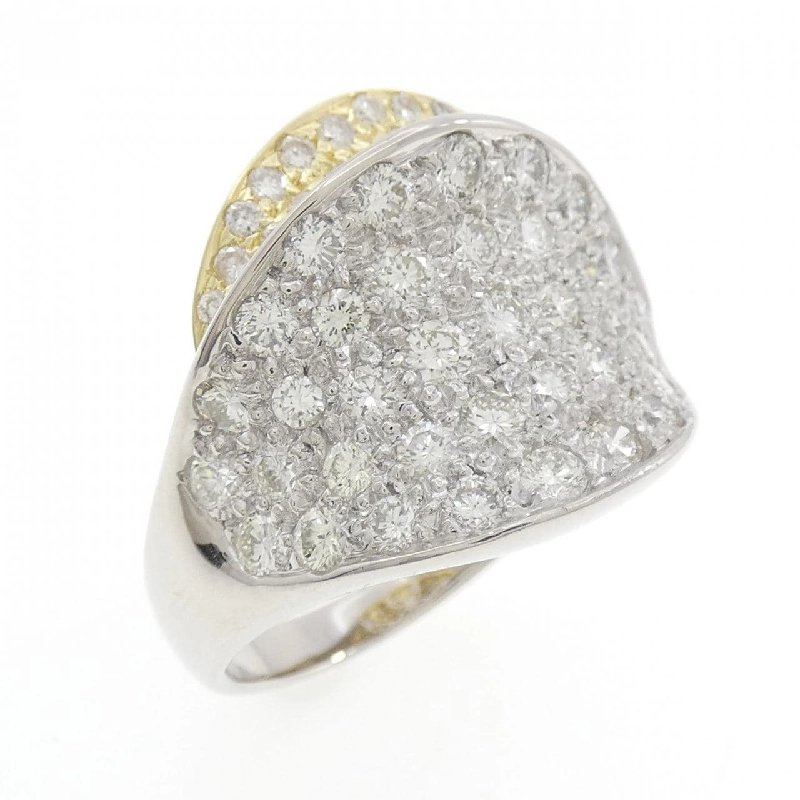 Nhẫn kim cương Pave 2.15CT PT900/K18YG - Hàng hiệu Authentic 848496