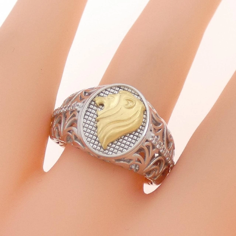 Nhẫn kim cương PT950/K18YG hình sư tử 0.126CT - Hàng hiệu Authentic 845584