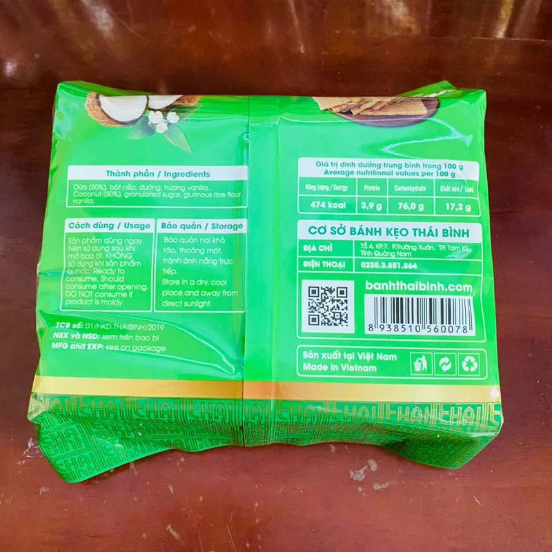 1 Gói bánh dừa nướng Thái Bình 150g - Đặc sản Quảng Nam  443108