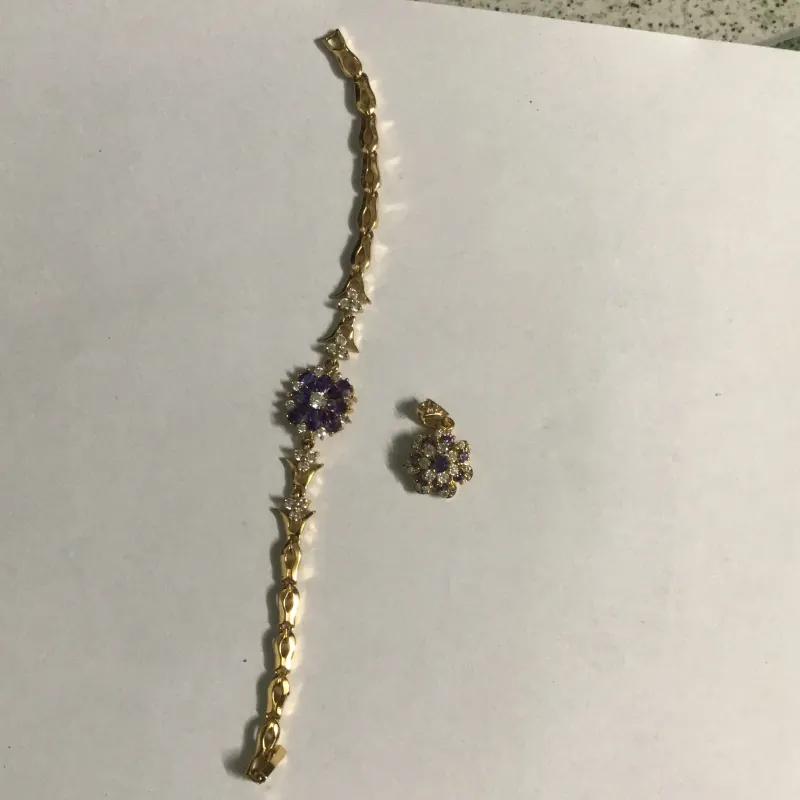 Lắc tay + mặt dây tím thạch anh 977299