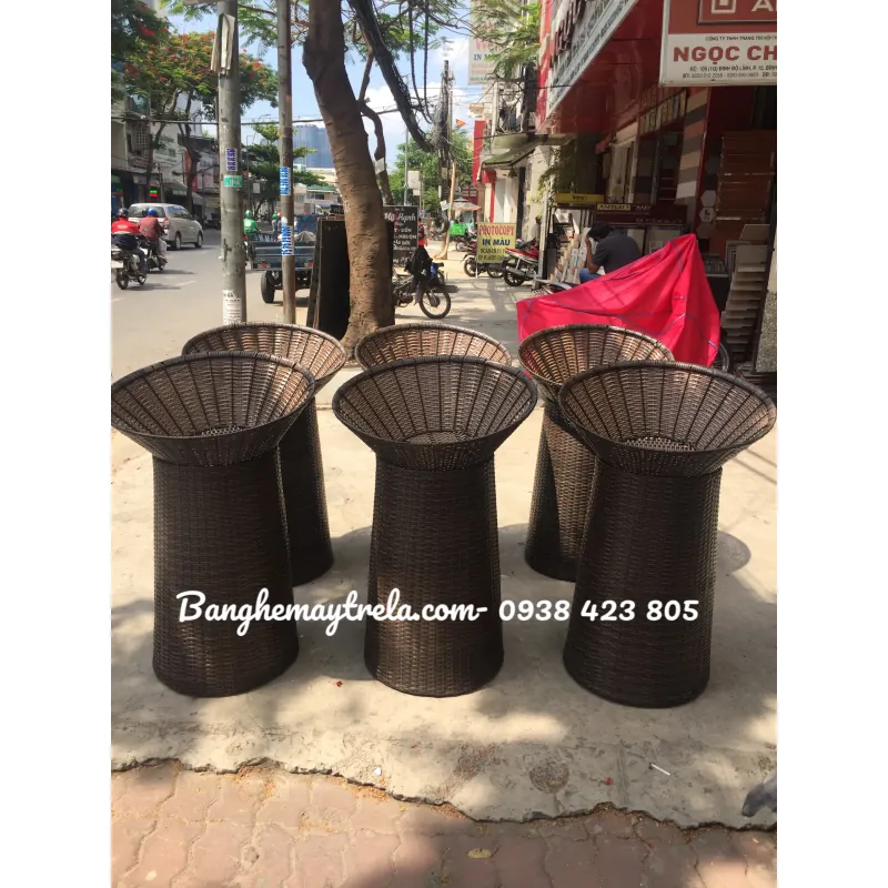 Bộ khay trưng trái cây siêu thị nhựa giả mây 674221