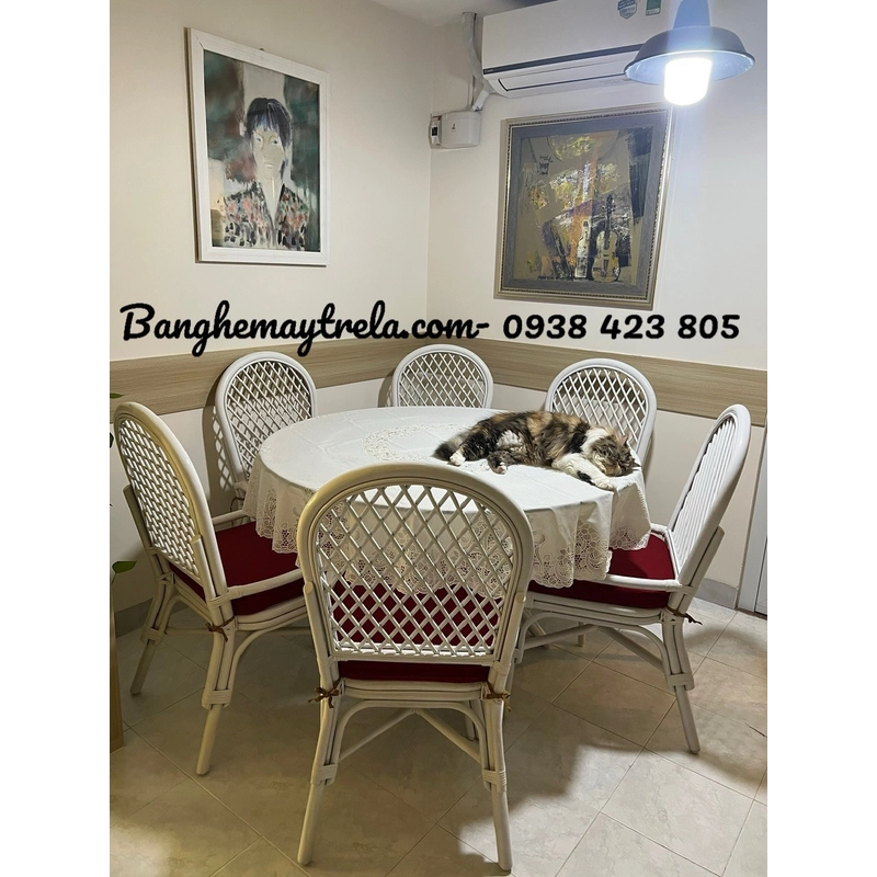 Bàn ghế ăn mây tự nhiên 517504
