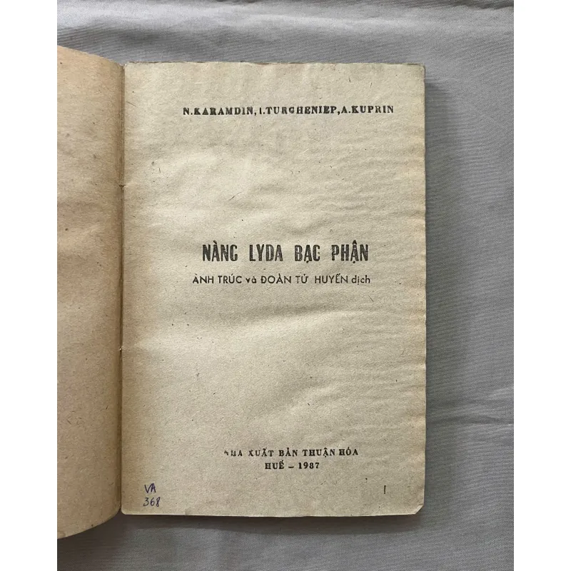 NÀNG LYDA BẠC PHẬN - N. Karamzin - I. Turgenev - A. Kuprin 1031307