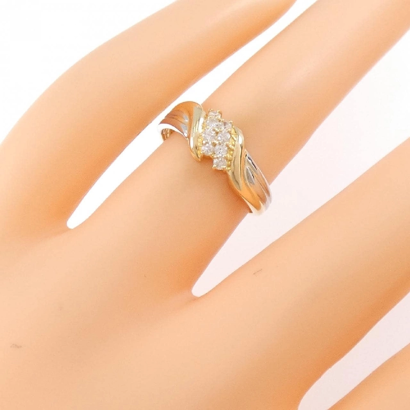Nhẫn kim cương K18YG/PT900 0.15CT 672074