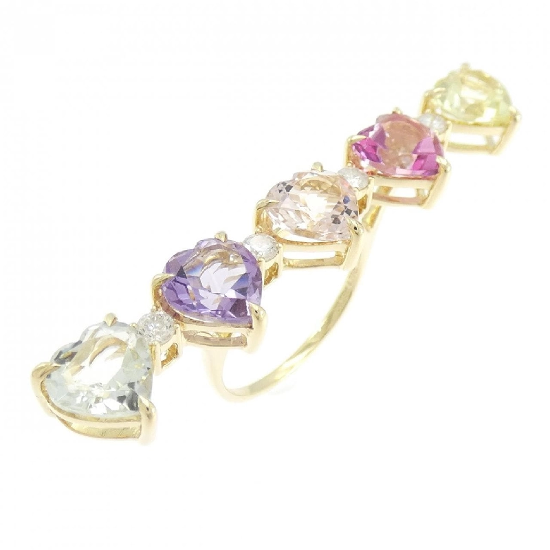 Nhẫn đá màu hình trái tim K18YG 666730