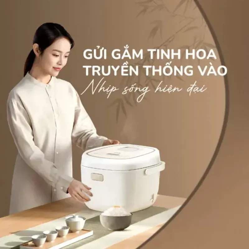 Nồi cơm điện lòng gốm cao cấp UNIE URC818, mới 100% 714184