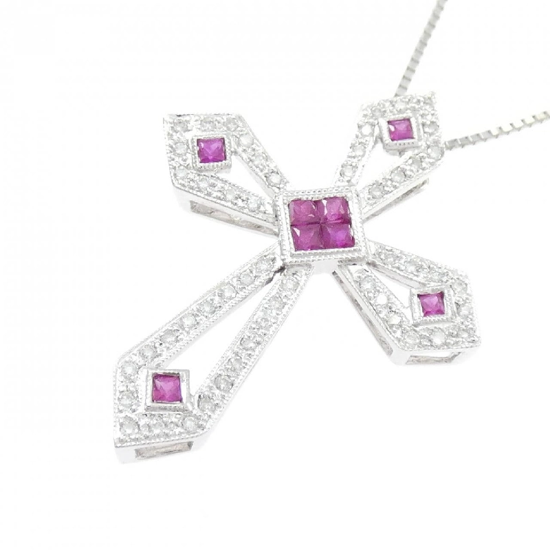 K18WG Dây chuyền Ruby 0.42CT - Hàng hiệu Chính hãng 856485