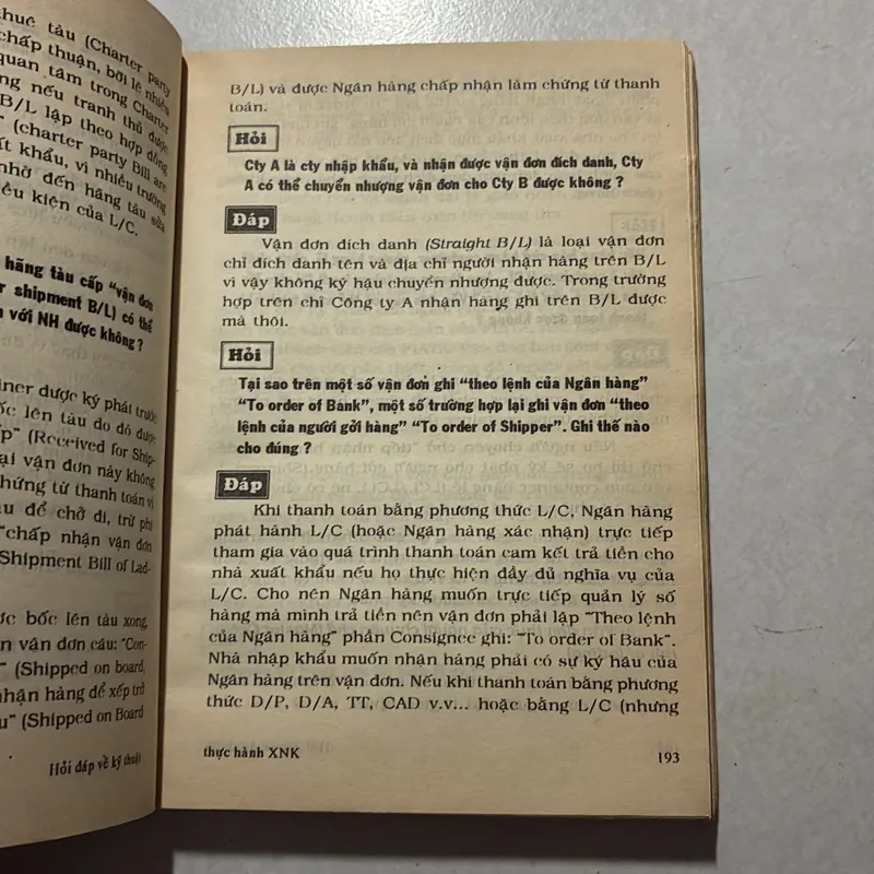 Hỏi đáp về Kỹ thuật thực hành kinh doanh xuất nhập khẩu 727071