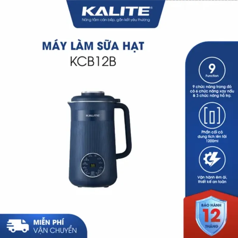 Máy làm sữa hạt mini Kalite KCB12B dung tích 1200ml đa năng, chính hãng mới 100% 573780